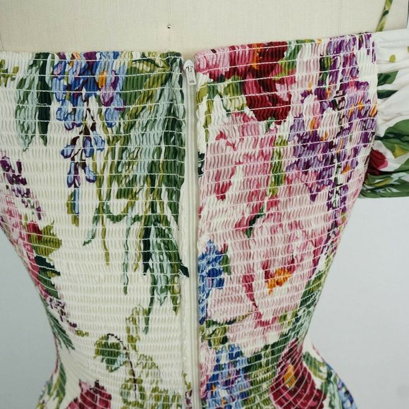 Vintage 90s Floral Dress Off Shoulder - Picture 6 of 7